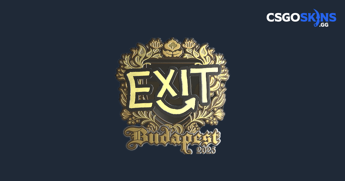 Sticker | exit (Gold) | Budapest 2025 - CSGOSKINS.GG