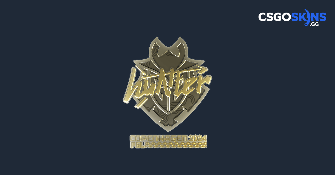 Cs Sticker Hunter Sticker | huNter- (Gold) | Copenhagen 2024 - CSGOSKINS.GG